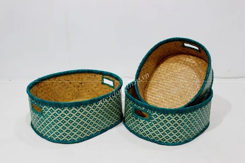 Rattan Export Palm Leaf Basket - REX-BH4761A-3MC