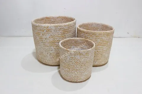Rattan Export Bamboo Basket - REX-BH5218A-3WH