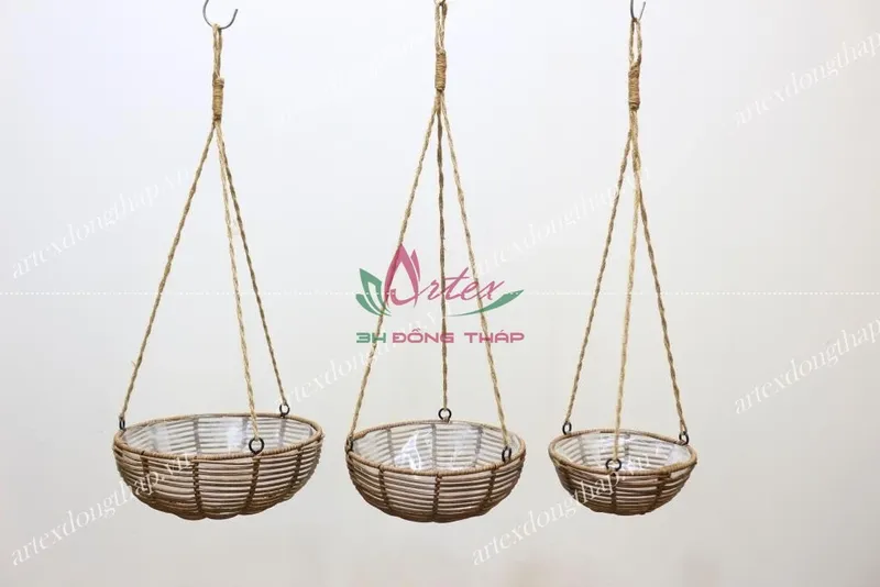 Rattan Export Poly Rattan Hanging planter - REX-CH2319A-3BR
