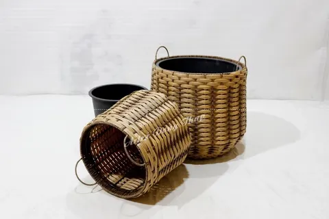 Rattan Export Poly rattan planter - REX-CH2367A-2MC