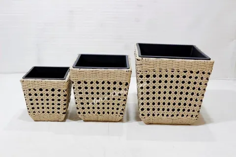 Rattan Export Poly rattan planter - REX-CH2393B-3YL