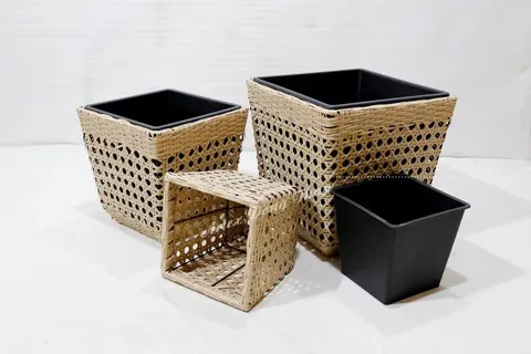 Rattan Export Poly rattan planter - REX-CH2393B-3YL