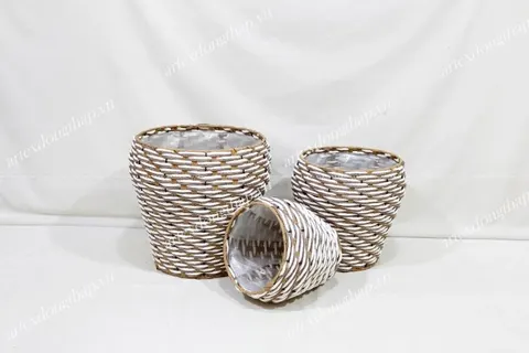 Rattan Export Poly rattan baskets - REX-CH3365A-3MC
