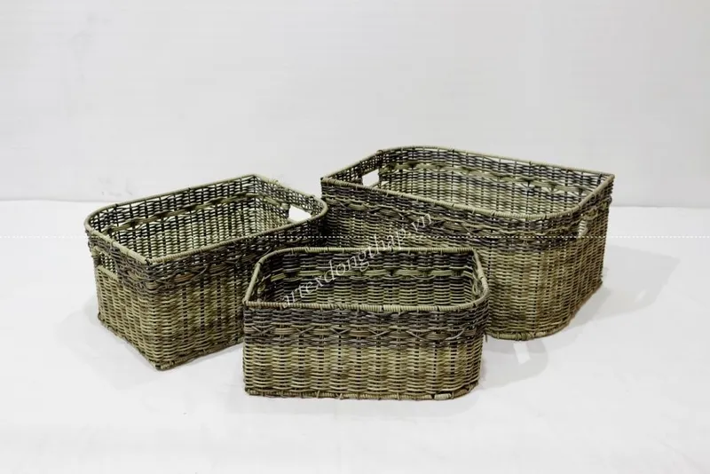 Rattan Export Poly rattan baskets - REX-CH3846A-3MC
