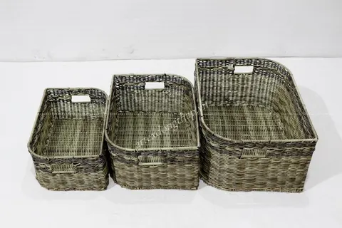 Rattan Export Poly rattan baskets - REX-CH3846A-3MC