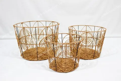 Rattan Export Poly rattan baskets - REX-CH3963A-3BR