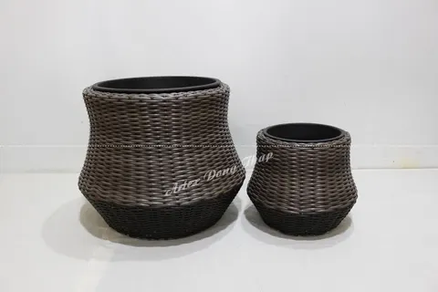 Rattan Export Poly rattan planter - REX-CH4358A-2MC
