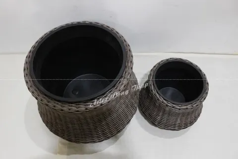 Rattan Export Poly rattan planter - REX-CH4358A-2MC