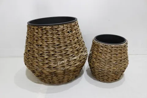 Rattan Export Poly rattan planter - REX-CH4365A-2LBR
