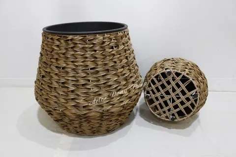 Rattan Export Poly rattan planter - REX-CH4365A-2LBR