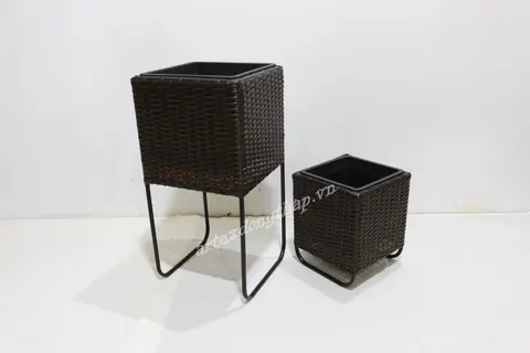 Rattan Export Poly rattan planter - REX-CH4372A-2BR