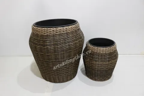 Rattan Export Poly rattan planter - REX-CH4375A-2MC