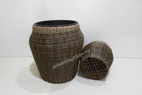 Rattan Export Poly rattan planter - REX-CH4375A-2MC
