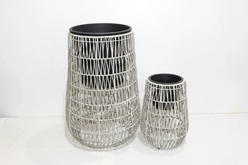 Rattan Export Poly rattan planter - REX-CH4378A-2GY