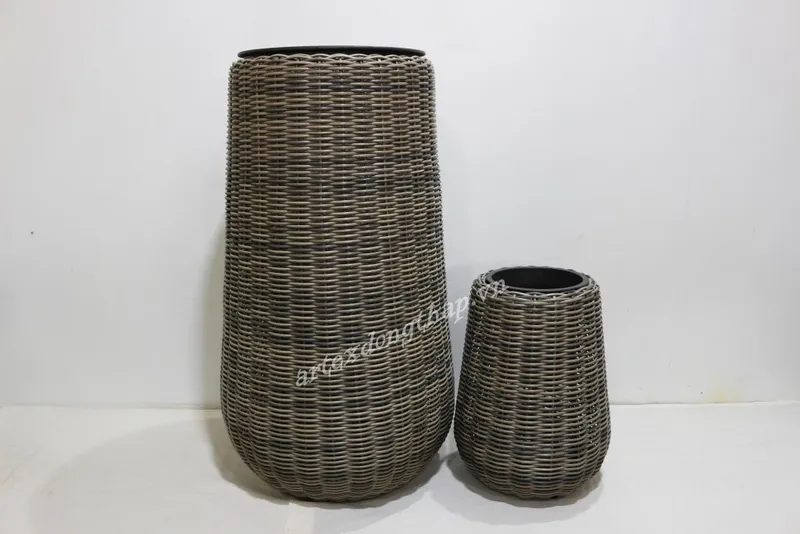Rattan Export Poly rattan planter - REX-CH4379A-2GY