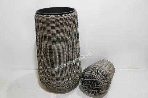 Rattan Export Poly rattan planter - REX-CH4379A-2GY