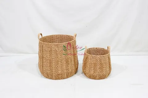 Rattan Export Paper Rope Woven Storage Basket – Eco-Friendly Handmade Organizer - REX-CH4416A-1-2BR