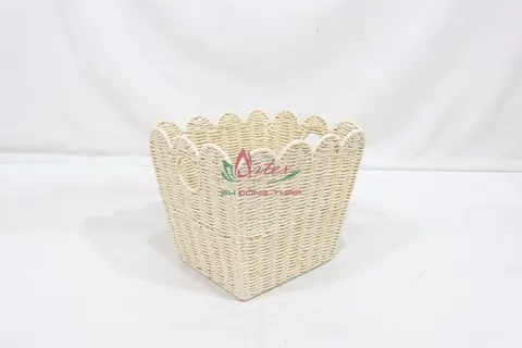 Rattan Export Handmade Paper Rope Storage Basket for Home Organization & Decor - REX-CH4420A-1YL