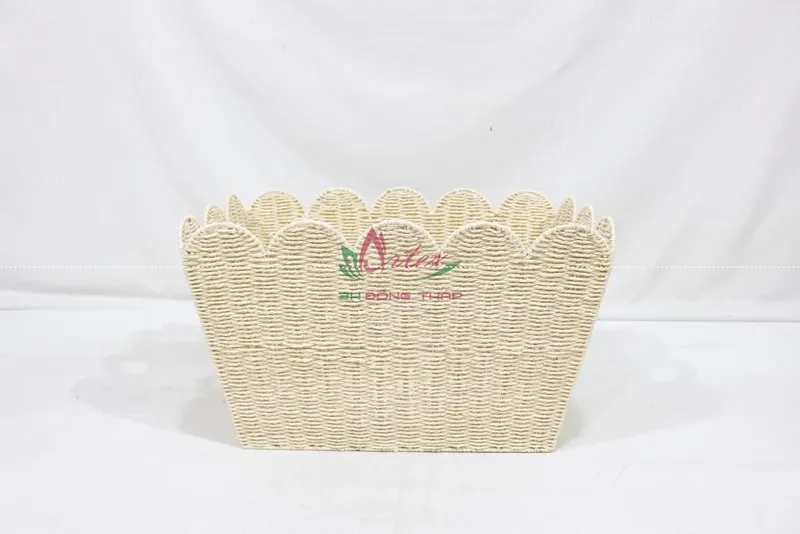 Rattan Export Eco-Friendly Woven Paper Rope Basket for Storage and Home Use - REX-CH4421A-1YL