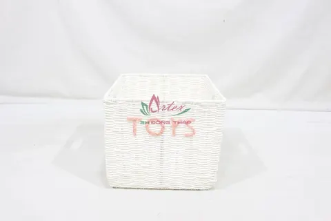 Rattan Export Decorative Paper Rope Woven Basket – Natural Storage Organizer - REX-CH4422A-1WH