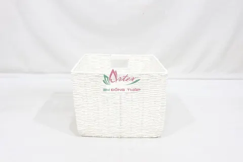 Rattan Export Decorative Paper Rope Woven Basket – Natural Storage Organizer - REX-CH4422A-1WH