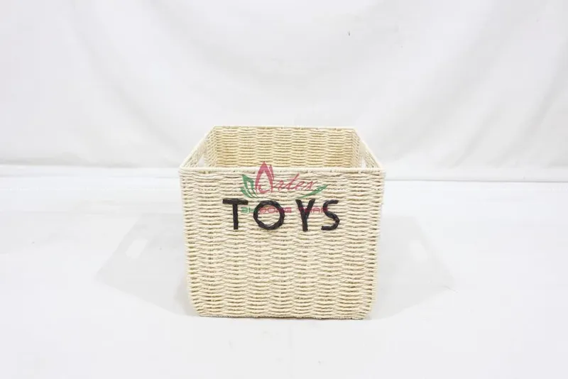 Rattan Export Multi-Purpose Paper Rope Storage Basket – Durable Woven Organizer - REX-CH4422B-1YL