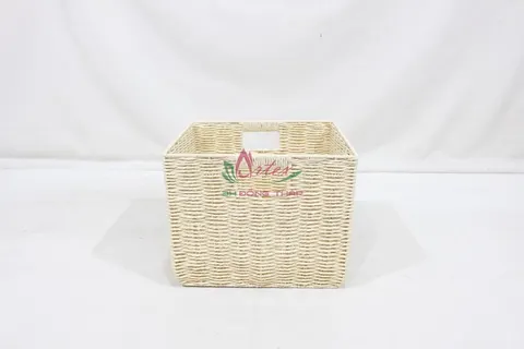 Rattan Export Multi-Purpose Paper Rope Storage Basket – Durable Woven Organizer - REX-CH4422B-1YL
