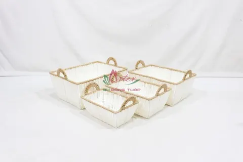 Rattan Export Handmade Paper Rope Basket for Home Storage - REX-CH4423A-4MC