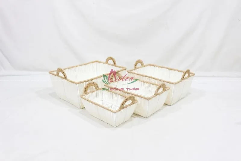 Rattan Export Handmade Paper Rope Basket for Home Storage - REX-CH4423A-4MC