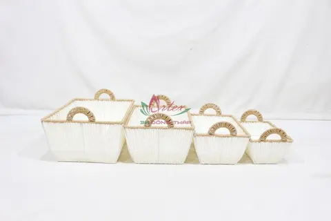 Rattan Export Handmade Paper Rope Basket for Home Storage - REX-CH4423A-4MC