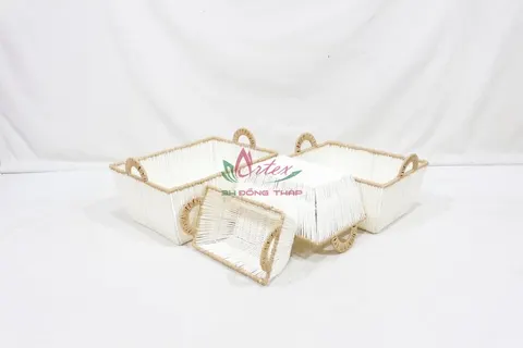 Rattan Export Handmade Paper Rope Basket for Home Storage - REX-CH4423A-4MC