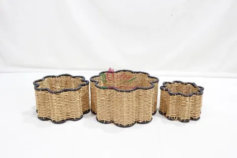 Rattan Export Natural Paper Rope Woven Basket for Organizing - REX-CH4446A-3MC