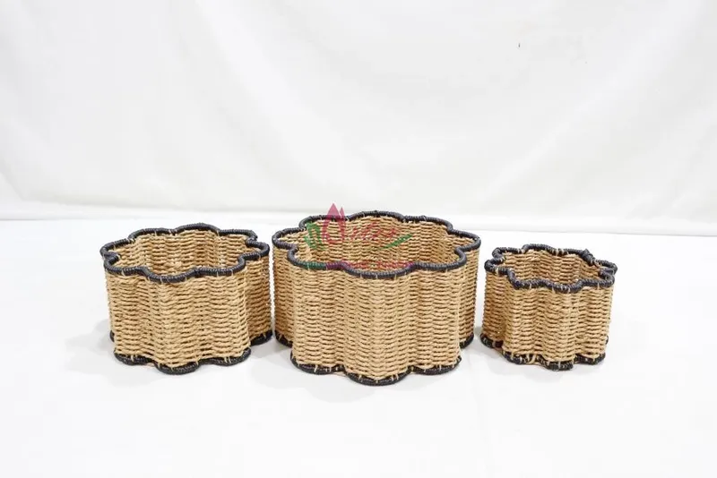 Rattan Export Natural Paper Rope Woven Basket for Organizing - REX-CH4446A-3MC