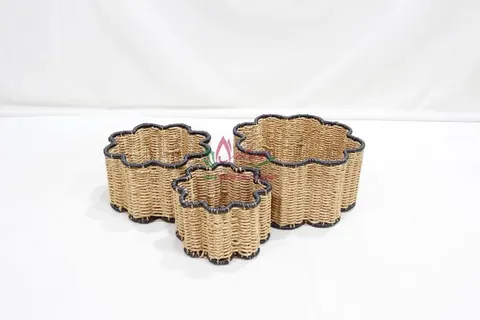 Rattan Export Natural Paper Rope Woven Basket for Organizing - REX-CH4446A-3MC