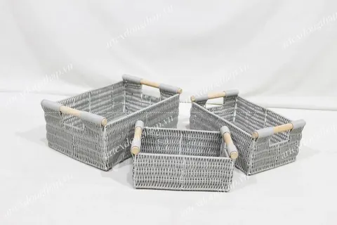 Rattan Export Poly rattan baskets - REX-CH4950A-3GY