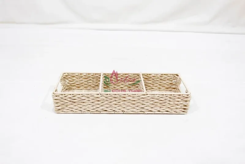 Rattan Export Handmade Plastic Rope Organizer Tray for Bathroom & Living Room - REX-CH5021B-1BR