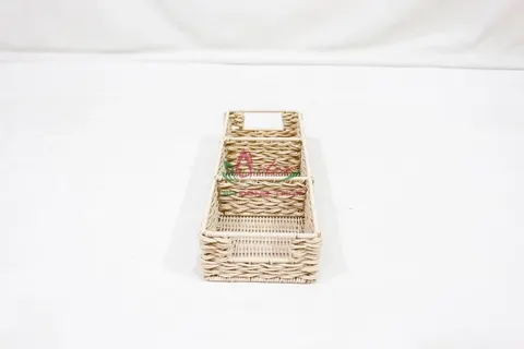 Rattan Export Handmade Plastic Rope Organizer Tray for Bathroom & Living Room - REX-CH5021B-1BR