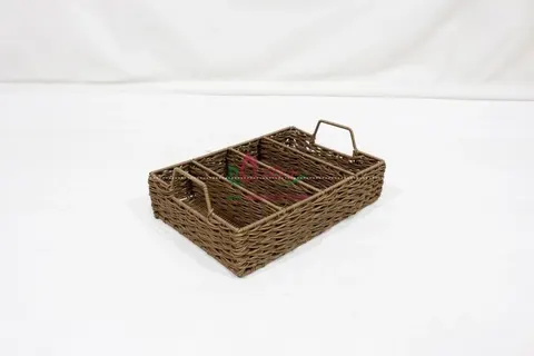 Rattan Export Decorative Plastic Rope Woven Tray for Home Organization - REX-CH5022A-1BR
