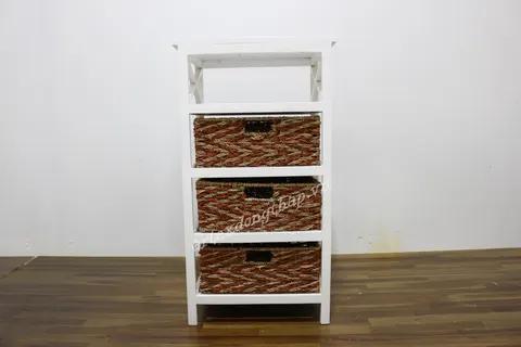 Rattan Export Wooden Cabinet - REX-HG0098A-1WH