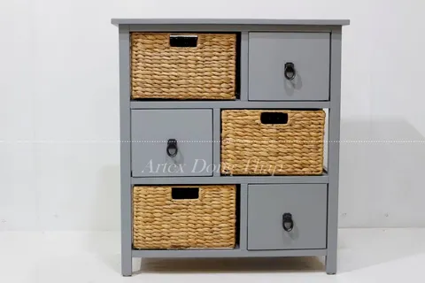 Rattan Export Wooden Cabinet - REX-HG0198A-1GY01