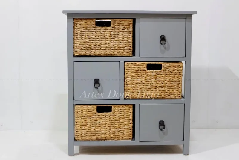Rattan Export Wooden Cabinet - REX-HG0198A-1GY01