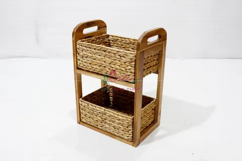 Rattan Export Natural Water Hyacinth Organizer Caddy with Compartments - REX-HG0230B-1NA