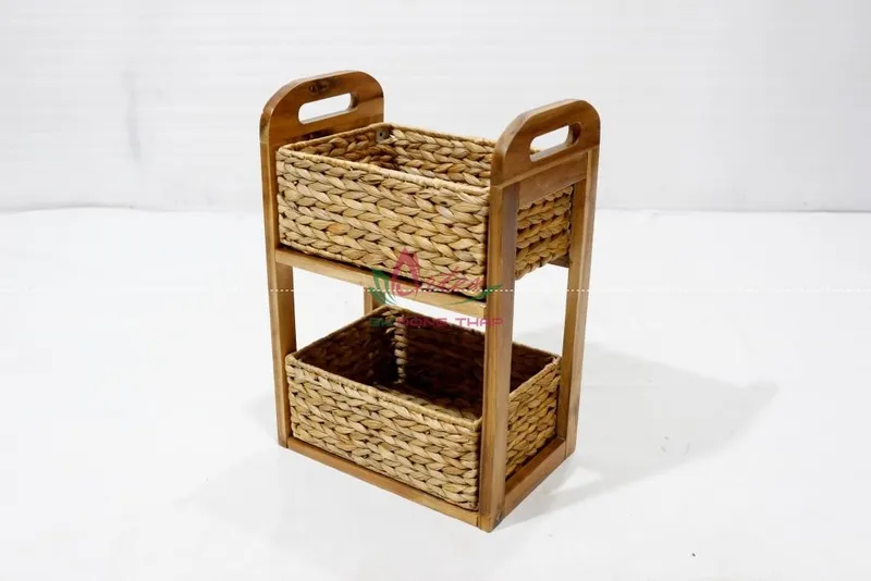 Rattan Export Natural Water Hyacinth Organizer Caddy with Compartments - REX-HG0230B-1NA