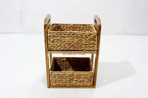 Rattan Export Natural Water Hyacinth Organizer Caddy with Compartments - REX-HG0230B-1NA