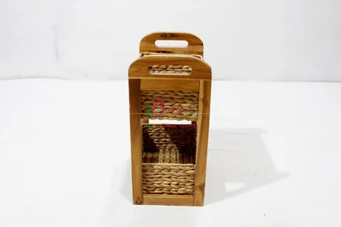 Rattan Export Natural Water Hyacinth Organizer Caddy with Compartments - REX-HG0230B-1NA