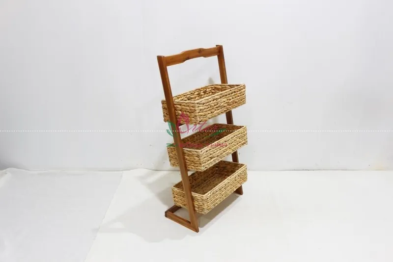 Rattan Export Handwoven Water Hyacinth Storage Basket Caddy - REX-HG0232A-1NA