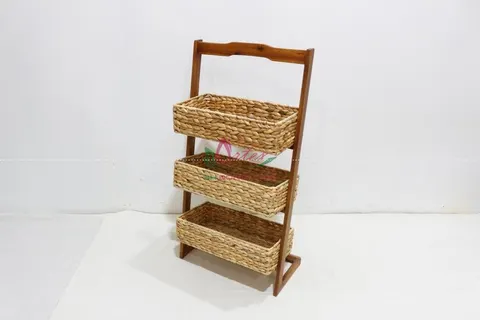Rattan Export Handwoven Water Hyacinth Storage Basket Caddy - REX-HG0232A-1NA