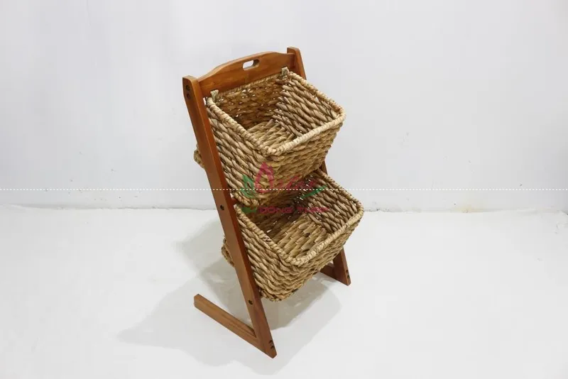 Rattan Export Decorative Water Hyacinth Storage Caddy Organizer Basket - REX-HG0235A-1NA