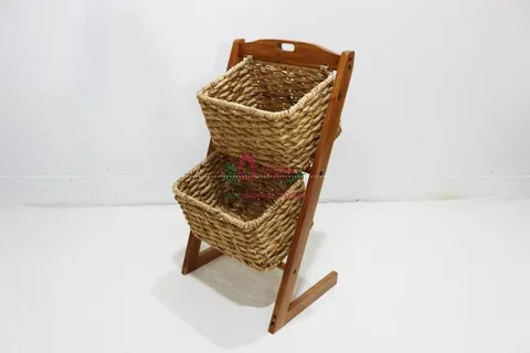 Rattan Export Decorative Water Hyacinth Storage Caddy Organizer Basket - REX-HG0235A-1NA