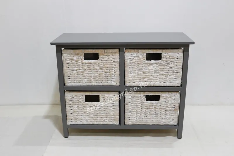 Rattan Export Wooden Cabinet - REX-HG1097A-1GY